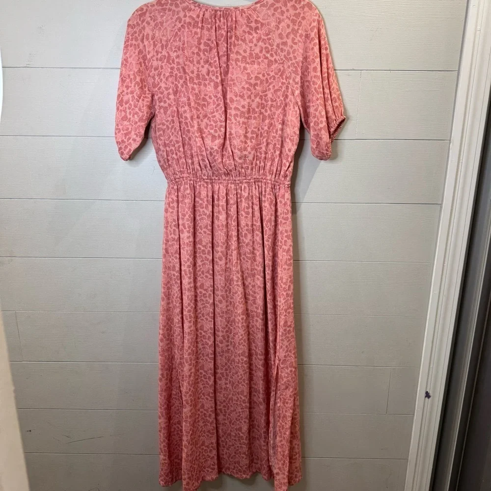 Nine West Pink and White Pleated Maxi Sundress Size Small